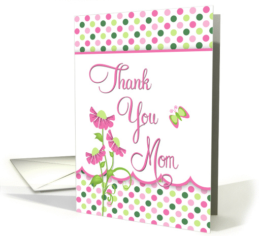 Butterfly Polka Dot & Daisie Thank You Mom in Hot Pink... (1442366)
