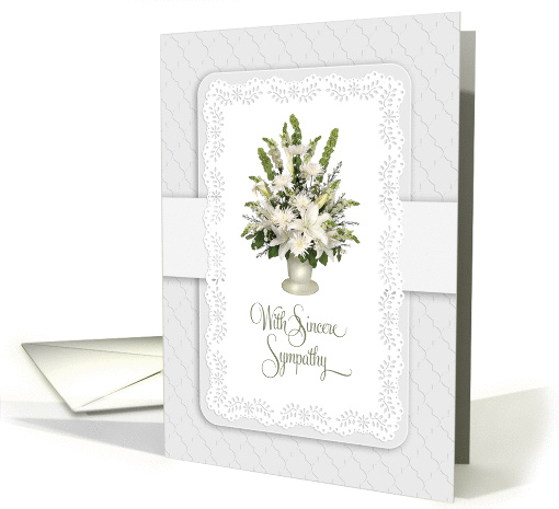 White Lace Dolie White Bouquet Lilies Sympathy Bouquet card (1443824)