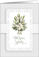 White Lace Dolie White Bouquet Lilies Sympathy Bouquet card