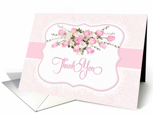 Pink Rose Sympathy Bouquet Thank You card (1443874)