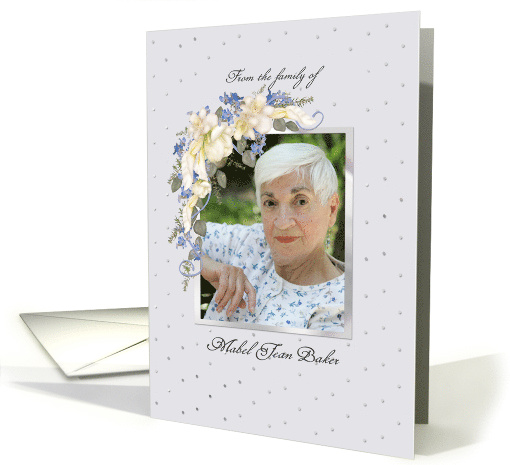 Sympathy Photo Memorial Thank You White Orchids and Blue... (1444516)