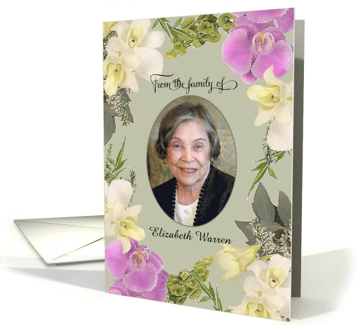 Orchids Sympathy Photo Memorial in White and Pink card (1446270)
