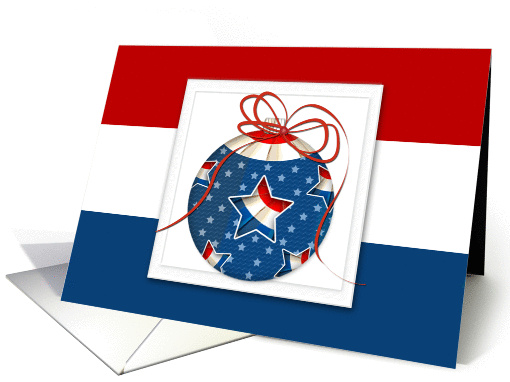 Patriotic Ornament Star with Flag in Middle card (1447716)