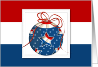 Patriotic Ornament Star with Flag in Middle card
