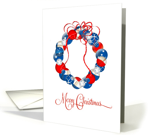 Patriotic Christmas Ornament Wreath Stars & Stripes card (1447730)
