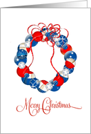 Patriotic Christmas Ornament Wreath Stars & Stripes card