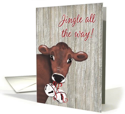 Cow Jingle Bell Christmas card (1449538)