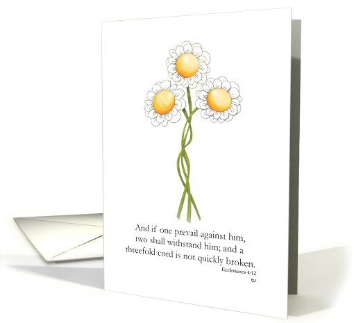 Three White Daisies Three Cord Prayer Encouragement card (1665596)