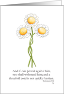 Three White Daisies Three Cord Prayer Encouragement card