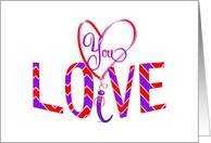 I LOVE You Heart Valentine card