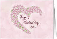 Sister Happy Valentine’s Day Hydrangea Heart Blossoms card