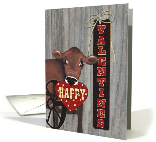 Western Cow Valentine's Rope and Barn Sign card (1670250)