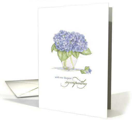 Blue Hydrangea Floral Bouquet With Deepest Sympathy card (1670968)