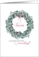 Grandmother Forever Remembered Eucalyptus Watercolor Sympathy Wreath card