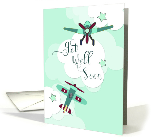 Child Get Well Soon Toy Airplanes and Clouds card (1672340)