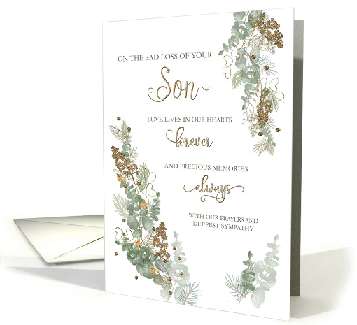 Loss of Son Forever Always Sympathy Gold Look Design card (1674068)
