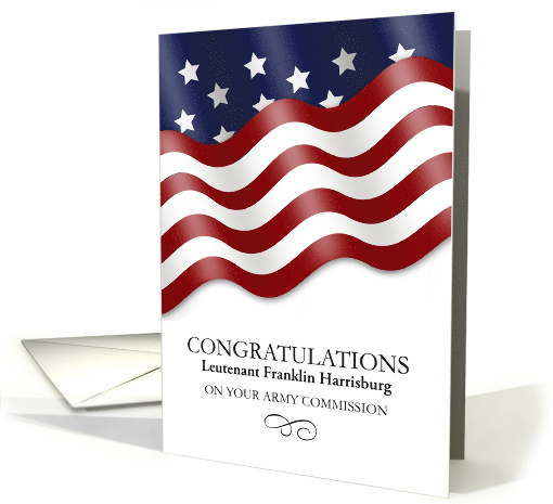 Congratulations Army Officer USA Military Commission Personalized card