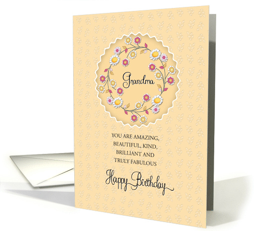 Grandma Happy Birthday White Hot Pink Daisies card (1676276)