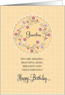 Grandma Happy Birthday White Hot Pink Daisies card