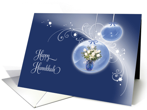 Happy Hanukkah Bright Swirls of Stars and Tulips card (416759)