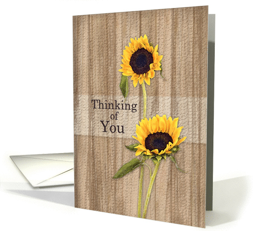 Sunflower and Barn Wood Thoughts of You card (420781)