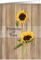 Sunflower and Barn Wood Thoughts of You card
