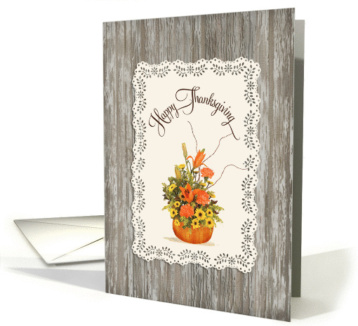 Dollie Thanksgiving Bouquet Card with Barn Wood card (431237)
