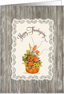 Dollie Thanksgiving Bouquet Card with Barn Wood card