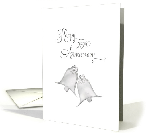 25th Silver Wedding Anniversary Bells Ringing card (442020)
