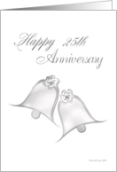 25th Silver Wedding Anniversary Bells Ringing card