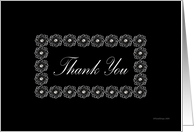 Thank You in Black and Silver Wedding card