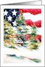 Patriotic American Flag Christmas Card