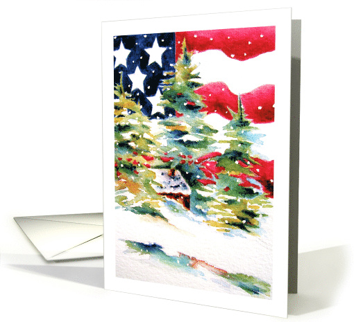 Patriotic American Flag Christmas card (416469)