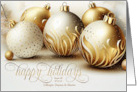 Business Holiday Customer Gold and White Ornaments card