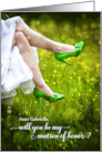 Aunt Matron of Honor Request Green Wedding Shoes Custom card