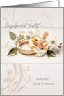 Engagement Party Invitation Golden Wedding Bands Custom card