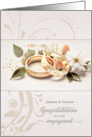 Engagement Congratulations Golden Wedding Bands Custom card