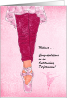 Congratulations on your Ballet Recital Pink Ballerina card