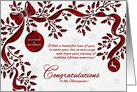 Christmas Wedding Congratulations Newlyweds Red and White card