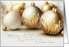 From Our Family to Yours White Gold Ornaments with Name card