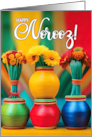 Norooz Persian New Year Colorful Vases and Flowers card