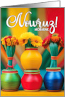 Nowruz Persian New Year Colorful Vases on a Table card