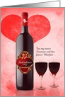 For Niece and Her Fiance on Valentine’s Day Hearts and Wine card