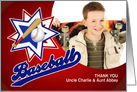 Sports Themed Baseball Thank You with Child’s Photo card