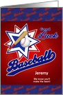 Good Luck Baseball Sports Theme with Custom Text card