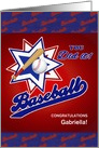 Custom Congratulations on Baseball Theme card