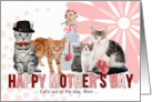 For Mom on Mother’s Day from the Litter Cats in Pink and Red card