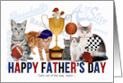 Son in Law on Father’s Day - Sports Themed Custom Cat Lover card