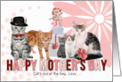 for Granddaughter on Mother’s Day Cat Lover Pink and Red card