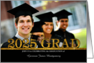 Class of 2025 Graduation Party Invitation Grad’s Photo Gold Bling card